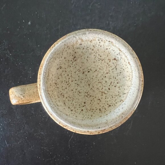 Vintage OTAGIRI Fish and Floral Tan Stoneware Mug with Brown Speckles - Picture 12 of 14
